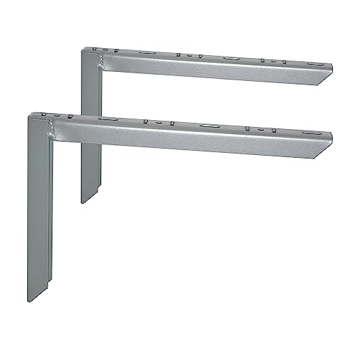 Element System 18133-00162 Wandkonsole Heavy – belastbare Metall-Konsole optimal geeignet für das Lagern hoher Gewichte, für Wandregale, Weißaluminium, 200 x 300 mm, 2 Stück von Element System