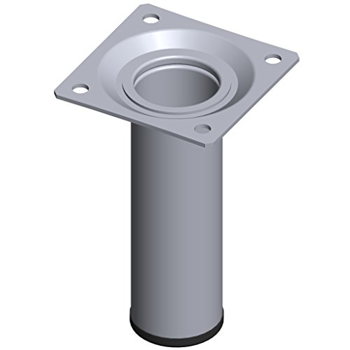 Element System 18133-00342 Möbelfuß rund – Stahlrohrfuß, ideal als Tischbein für die Gestaltung individueller Möbelstücke – Ø 30 mm, Chrom, Länge 100 mm, 4 Stück von Element System