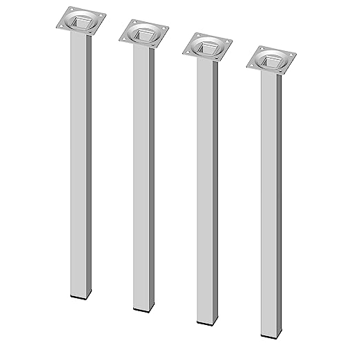 DIY Element System Möbelfuß eckig – Vierkant-Metallfuß, ideal als Tischbein für die Gestaltung individueller Möbelstücke – 25 x 25 mm, Länge 500 mm, Weiß von Element System