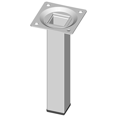 Element System 4 Stück Stahlrohrfüße eckig Tischbeine, Möbelfüße Inklusive Anschraubplatte, 4 Farben, 10 Abmessungen, 15 cm, weiß, 18133-00289 von Element System