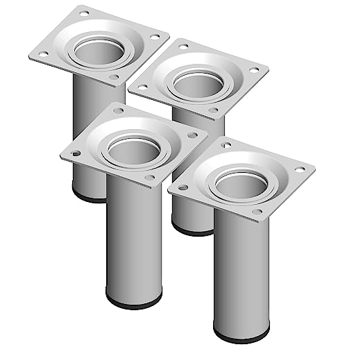 DIY Element System Möbelfuß rund – Stahlrohrfuß, ideal als Tischbein für die Gestaltung individueller Möbelstücke – Ø 30 mm, Länge 100 mm, Weiß von Element System