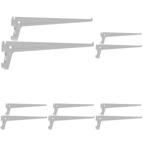 Element System DIY PRO-TRÄGER - Sicherheitsträger mit 2 Einhängehaken und Aushängesicherung - 300 mm, Stahl, Weiß, 2 STK. (Packung mit 5) von Element System