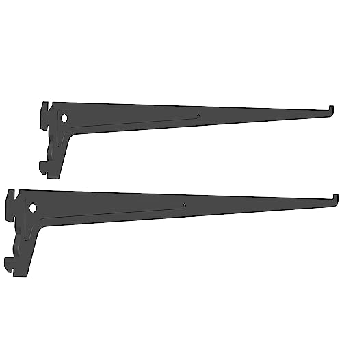 Element System 18133-00013 PRO-Träger Regalträger 1-reihig / 2 Stück / 7 Abmessungen / 3 Farben/L = 35 cm/schwarz/für Regalsystem/Wandschiene von Element System