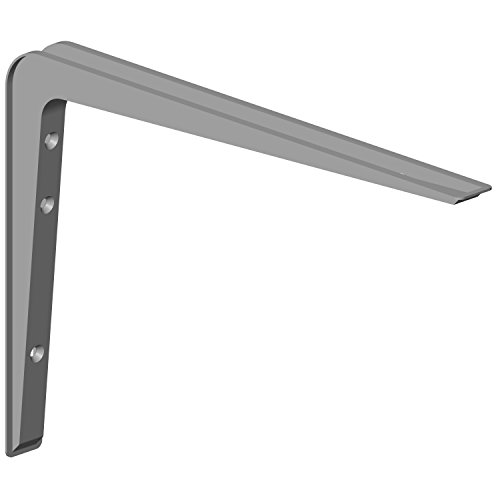 Element System Wandkonsole Alido – leichte Funktionelle Metall-Konsole für Diverse Anwendungen, ideal für Wandregale, Stahl, Weißaluminium, 220 x 320 mm von Element System