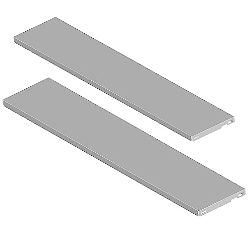 Element System STAHLFACHBODEN - Regalboden für Wandschiene und Pro-Regalträger - 800 x 200 mm, Stahl, Weiß, 2 Stk. von Element System