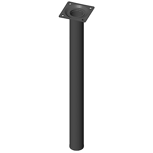 Element System Stahlrohrfüße rund, Tischbeine, Möbelfüße inklusive Anschraubplatte, Länge 40 cm, Durchmesser 30 mm, Farben schwarzmatt 11100-00184 von Element System