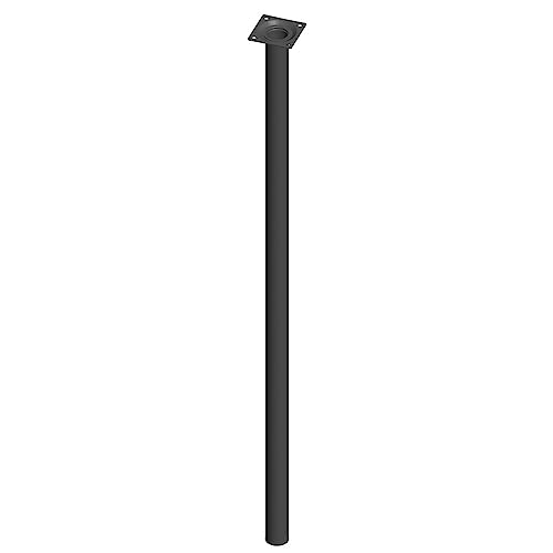 Element System Stahlrohrfüße rund, Tischbeine, Möbelfüße inklusive Anschraubplatte, Länge 80 cm, Durchmesser 30 mm, Farben schwarzmatt 11100-00189 von Element System