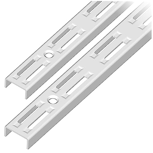 DIY Element System WANDSCHIENE 2-reihig – stabile Aufhängeschienen zur flexiblen Montage von Regalsystemen, ideal für Wandregale – 100 cm, Stahl weiß, 2 Stück von Element System