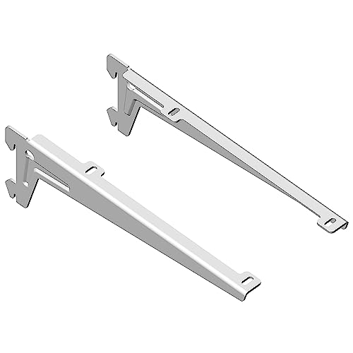 Element System WINKEL-TRÄGER - Formschöner Abschluss der Regalseite zur Auflage von Holzböden - 180 mm, Stahl, Weiß, 2 Stk. von Element System