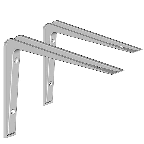 DIY Element System Wandkonsole Alido – leichte funktionelle Metall-Konsole für diverse Anwendungen, ideal für Wandregale – 155 x 220 mm, Weiß, 2 Stück von Element System