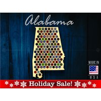 Alabama Beer Cap Map Al - Bierdeckelhalter Bierdeckel Display Geschenk Für Ihn Hochzeitsgeschenk Vatertag Geburtstag Einzigartiges Weihnachtsgeschenk von ElementalCraftworks