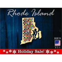 Rhode Island Beer Cap Map Ri - Bierdeckelhalter Bierdeckel Display Geschenk Für Ihn Hochzeitsgeschenk Vatertag Einzigartiges Weihnachtsgeschenk von ElementalCraftworks