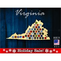 Virginia Beer Cap Map Va - Bierdeckelhalter Bierdeckel Display Geschenk Für Ihn Hochzeitsgeschenk Vatertag Geburtstag Einzigartiges von ElementalCraftworks