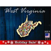 West Virginia Beer Cap Map Wv - Bierdeckelhalter Bierdeckel Display Geschenk Für Ihn Hochzeitsgeschenk Vatertag Einzigartiges Weihnachtsgeschenk von ElementalCraftworks