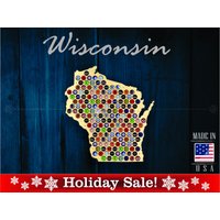 Wisconsin Beer Cap Map Wi - Bierdeckelhalter Bierdeckel Display Geschenk Für Ihn Hochzeitsgeschenk Vatertag Geburtstag Einzigartiges von ElementalCraftworks