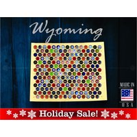 Wyoming Beer Cap Map Wy - Bierdeckelhalter Bierdeckel Display Geschenk Für Ihn Hochzeitsgeschenk Vatertag Geburtstag Einzigartiges Weihnachtsgeschenk von ElementalCraftworks