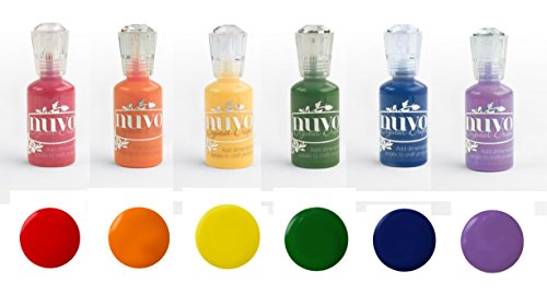 Nuvo Kristall Drops – "Glossy Rainbow" SET – Gloss Farben Berry rot, reife Kürbis, Dandelion Yellow, woodland grün, Midnight Blau, und crushed Grape von Elements of Design