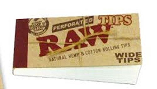 Blättchen Raw, Quintessential, Elements und alle Arten von Mundstücken – verschiedenen Marken, 5 Heftchen Raw Perforated Wide Tips von Elements