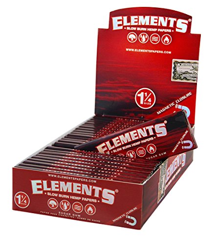 Elements Red 1 1/4 Medium Size Hanf Papers 3 Boxen (75 Heftchen) von Elements