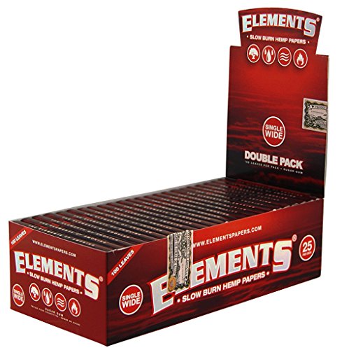 Elements Red Kurze Blättchen aus Hanf Doppelfenster 2 Boxen (50 Heftchen) von Elements