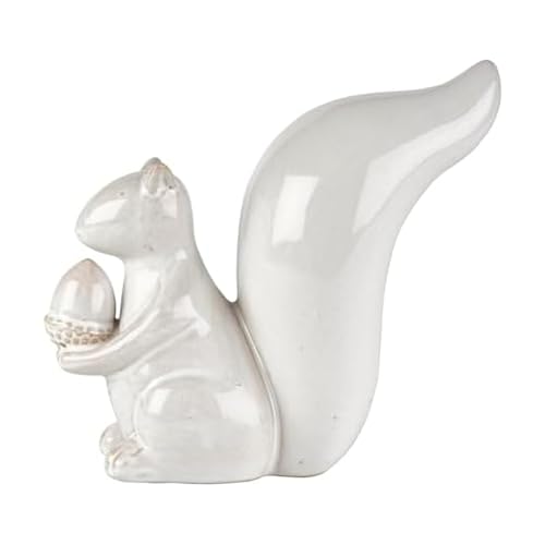 Elements Weiße Eichhörnchen-Keramikfigur, 19 x 8 x 17 cm von Elements