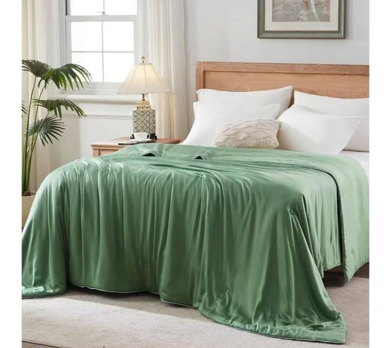Elemuse Sommerbettdecke Kühldecke Sommerdecke, Selbstkühlende Atmungsaktive Extraleicht Decke, Füllung: 30% hochwertig Sojafaser und 70% Polyester, Bambus Sommer Weich Wohndecke OEKO-TEX® von Elemuse