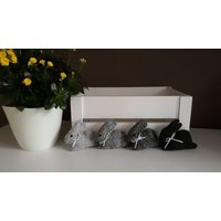 4 Osterhasen Grau Schwarz von ElenixShop