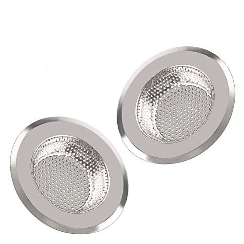 Edelstahl Abflusssieb Spüle Sieb für Küche Spüle Spülbecken Krümel Sieb Bad Badewanne Dusche Haare Haarsieb (9cm, 2er Set) von Eleoption