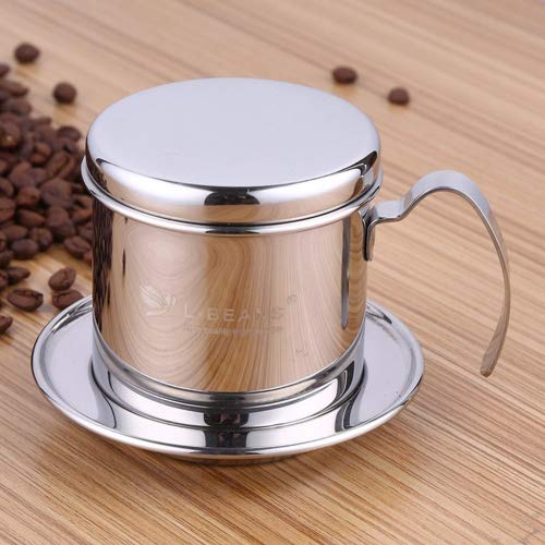 Kaffeemaschine, Edelstahl Vietnamesisch Kaffeemaschine Topf Kaffee Drip Filter, 1 Tasse Kaffee Drip Pot Brewer - Tragbar, Wiederverwendbar papierlosen POUR über für Zuhause Küche Büro Outdoor Anwendun von ele ELEOPTION