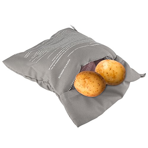ele ELEOPTION Kartoffel Mikrowelle Beutel Mikrowellenherd Kochtasche Kartoffel Tortillas Maiskolben Express Backen Tool(1 Stü. Grau) von ele ELEOPTION