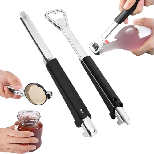 Elepl 2 Stück Dosenöffner Edelstahl Einstellbarer Multifunktionaler Flaschenöffner für Senioren Schraubdeckelöffner Effortless Arthritis Jar Opener Glasdeckelöffner Deckelöffner von Elepl