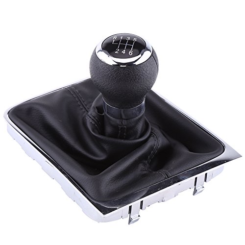 EBTOOLS Schaltknauf Gamaschenstiefel 6 Gang Schalthebel Abdeckungssatz 6 Gang Auto Schaltknauf Stick Gaiter Boot Frame Kit Ersatz für B6 2005-2012 von EBTOOLS