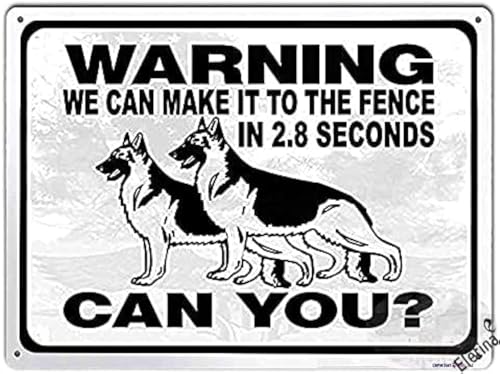 Blechschild mit Aufschrift "Warning We Can Make It To The Fence", Aluminium, 20,3 x 30,5 cm von Eletina