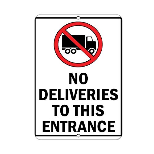 Eletina Warnschild "No Deliveries to This Entrance" Verkehrsschild Geschäftsschild 30,5 x 20,3 cm Aluminium-Blechschild von Eletina