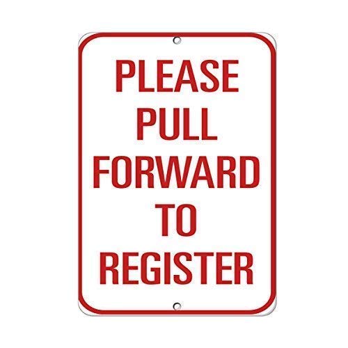 Eletina Warnschild "Please Pull Forward to Register" Traffic Sign Business-Schild 30,5 x 20,3 cm Aluminium-Metall-Blechschild von Eletina