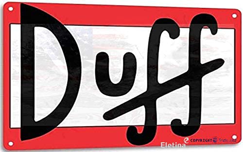 Eletina twinkle Retro Blechschild Duff Beer Retro Cartoon The Simpson Wall Bar Decor Aluminium Schild 20 x 30 cm / 8 x 12 Zoll (L x B) Retro Look Home Decor von Eletina