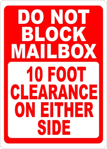 Metallschild "Do Not Block Mailbox", 30,5 x 20,3 cm von Eletina