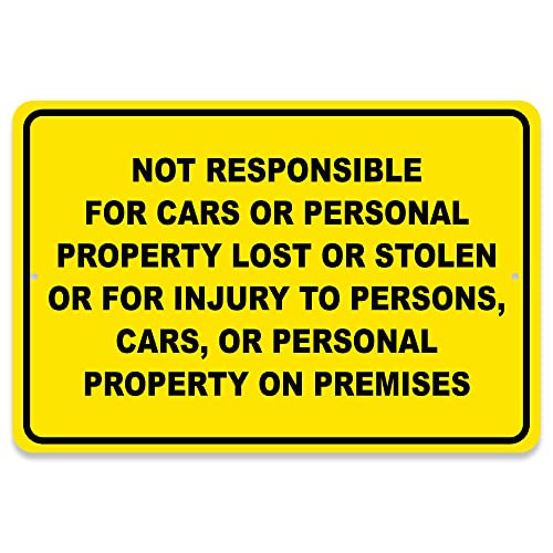Metallschild "Not Responsible for Accidents or Injuries", 20,3 x 30,5 cm, Aluminiumschild mit Aufschrift "Not Responsible Not Responsible", 2 Stück von Eletina