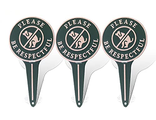 No PeeingPooping Be Respectful Dog Schild,Stop Dogs from Pooping and Peeing On Your Lawn, Politely Reads Please Be RespectfulMetall Reflektierendes Hofschild Protect Your Grass & Property (No Poo) von Eletina