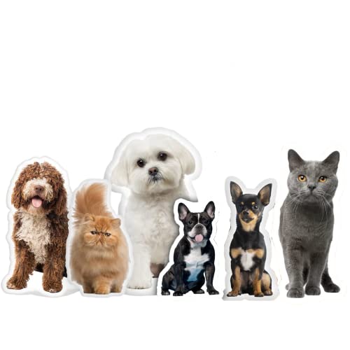 Eletizy Personalisierte Kissen Foto Haustier, Benutzerdefinierte Hund Katze/Bild/Menschen, Doppelseitiger 3D-Druck, Fotogeschenk für Geburtstag, Erntedankfest, Weihnachten (60cm) von Eletizy