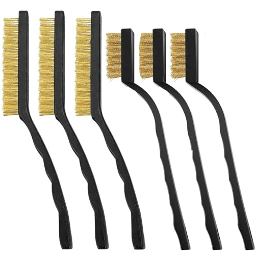 ElevaPulse 6 Stück Messingbürste, Drahtbürste, Kupferbürste Und Rost - 2 Stück Pro Typ - Für Die Reinigung Von Schweißschlacken ElevaPulse 6 Stück Messingbürste, Drahtbürste, Kupferbürste Und Rost - 2 Stück Pro Typ - Für Die Reinigung Von Schweißschlacken von ElevaPulse