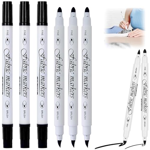 ElevaPulse 6 Stück Textilstifte Waschmaschinenfest Schwarz – Stoffstifte für kreative DIY-Projekte, Textilmarker Set für alle Stoffe, langlebig ElevaPulse 6 Stück Textilstifte Waschmaschinenfest Schwarz – Stoffstifte für kreative DIY-Projekte, Textilmarker Set für alle Stoffe, langlebig von ElevaPulse