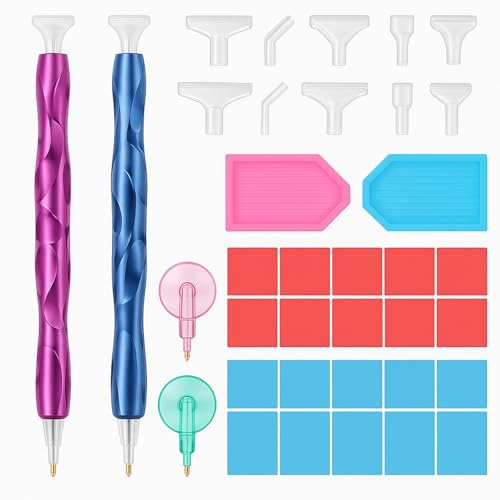 ElevaPulse 26-Teiliges Diamant-Malzubehör Set In Rosa & Blau – Inklusive 2 Stifte, 10 Ersatzköpfe, 2 Rollen & Kleber – Perfekt Für Diamond Painting, DIY & Kreativprojekte ElevaPulse 26-Teiliges Diamant-Malzubehör Set In Rosa & Blau – Inklusive 2 Stifte, 10 Ersatzköpfe, 2 Rollen & Kleber – Perfekt Für Diamond Painting, DIY & Kreativprojekte von ElevaPulse