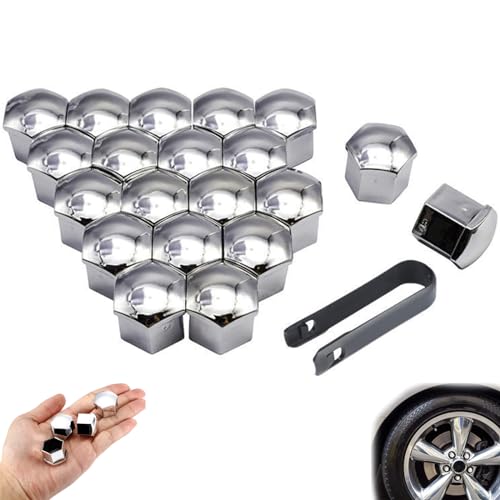 ElevaPulse Radschraubenkappen 17mm, 20 Stücke Radmutterkappen Set, Sechskant-Reifen Muttern-Abdeckungen mit Demontagewerkzeug, Universal Reifen Mutter Radbolzen Kappen von ElevaPulse