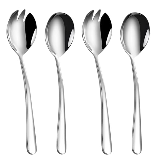 ElevaPulse Salatbesteck, 2 Salatlöffel und 2 Salatgabeln, Salatbesteck Edelstahl, Salat Besteck, Servierlöffel Edelstahl, 4-teiliges Salat Besteck Set von ElevaPulse