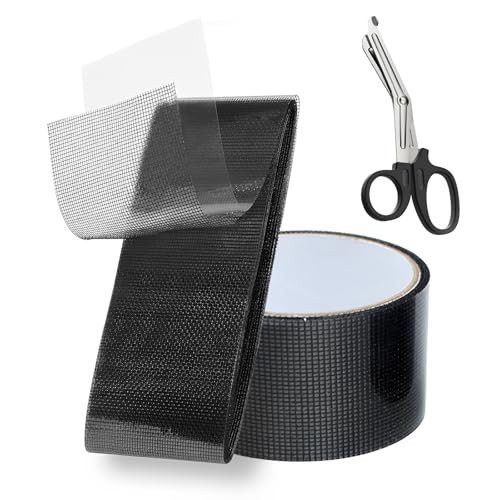 Fliegengitter Reparatur Klebeband, 5 Cm x 5 m Fliegengitter Reparatur Set, Eine 15cm Schere，Selbstklebend Insektenschutz Fliegengitter Reparatur, Klebeband Für Fliegengitter von ElevaPulse