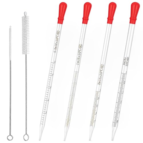4 Stück Transfer Pipette 1ml/0.5ml/2ml/3ml, 2 Stück Reinigungsbürste, Glas Pipetten, Glaspipette Mit Bürsten, Liquid Dropper, Tropfpipette Flüssigkeiten, Measuring Pipette 4 Stück Transfer Pipette 1ml/0.5ml/2ml/3ml, 2 Stück Reinigungsbürste, Glas Pipetten, Glaspipette Mit Bürsten, Liquid Dropper, Tropfpipette Flüssigkeiten, Measuring Pipette von ElevaPulse