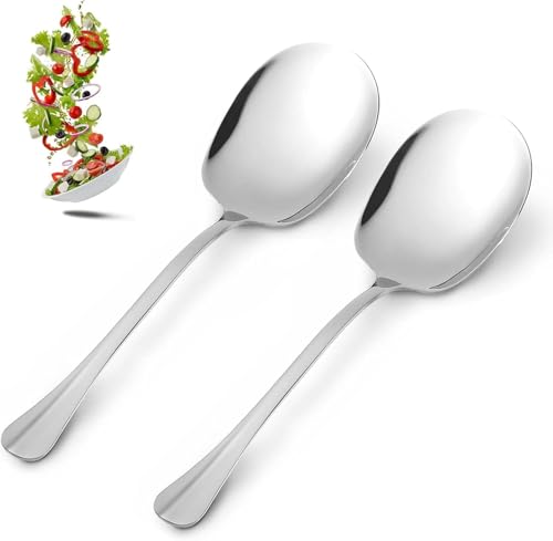 2 Stück Servierlöffel, 25 cm Servierlöffel Groß, Vorlegelöffel,Servierlöffel Edelstahl mit Langen Griffen, Salatlöffel Großer Löffel EsslöFfel für Bankett Buffet Restaurant, Vorlegebesteck von ElevaPulse