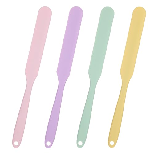 ElevateTech 4 Stück 24 cm Silikon Spatel Antihaft-Gummi-Spatel hitzebeständig Küchenutensilien-Set Sauerteig-Zubehör Backzubehör spülmaschinenfest (4 Farben) von ElevateTech