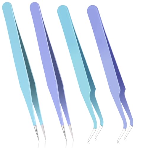 ElevateTech 4 Stücke Pinzette Spitz, Edelstahl Geraden und Gebogenen Spitzen Pinzetten Professionelle Präzisions Pinzette Wimpern für Wimpern Erweiterungen, Mitesser Entferner, Augenbrauen Entfernung ElevateTech 4 Stücke Pinzette Spitz, Edelstahl Geraden und Gebogenen Spitzen Pinzetten Professionelle Präzisions Pinzette Wimpern für Wimpern Erweiterungen, Mitesser Entferner, Augenbrauen Entfernung von ElevateTech